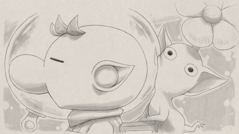 olimar and yellow pikmin (pikmin) drawn by naru_(wish_field)