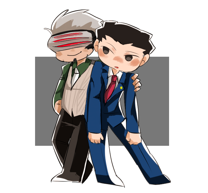 phoenix wright and godot (ace attorney and 1 more) drawn by sonikinme