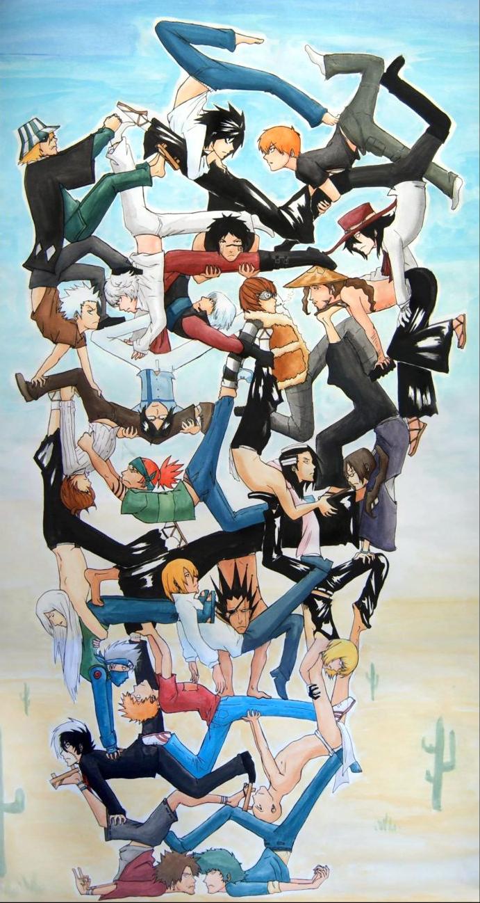 dante, kurosaki ichigo, hatake kakashi, yagami light, l, and 20 more (bleach and 9 more) drawn by go-devil-dante