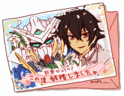 setsuna f. seiei and gundam exia (gundam and 1 more) drawn by yokoshima_(tirimoti)