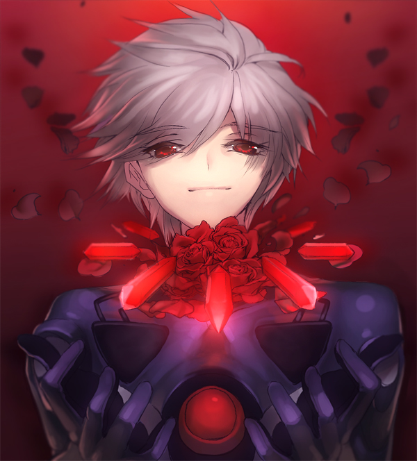 nagisa kaworu (neon genesis evangelion and 2 more) drawn by matsuki_ringo