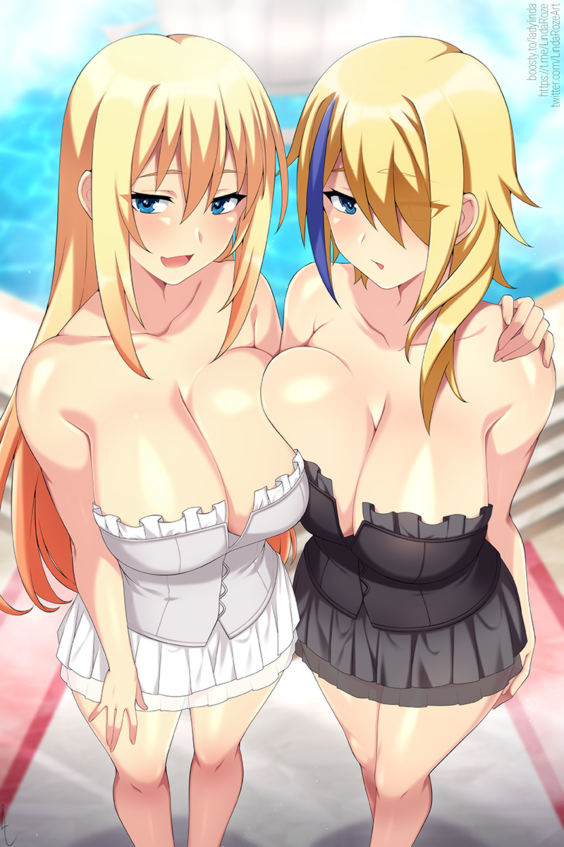 darkness and claire (kono subarashii sekai ni shukufuku wo!) drawn by lindaroze