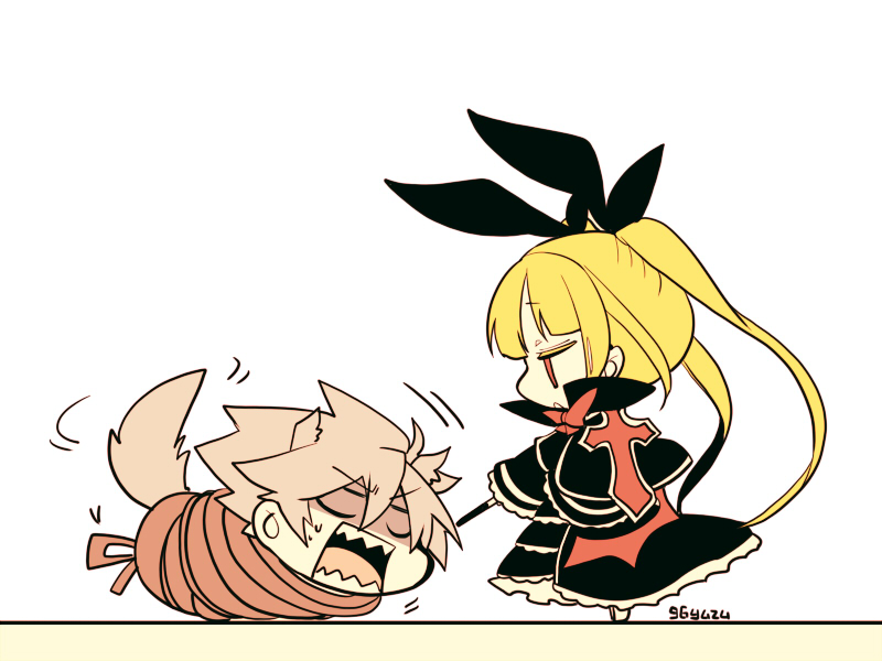 ragna the bloodedge and rachel alucard (blazblue) drawn by kuro_yuzu