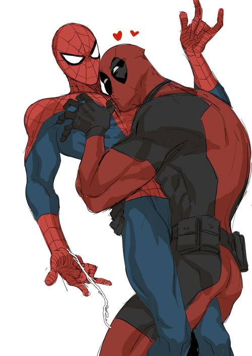 deadpool and spider-man (marvel and 2 more) drawn by ranyues