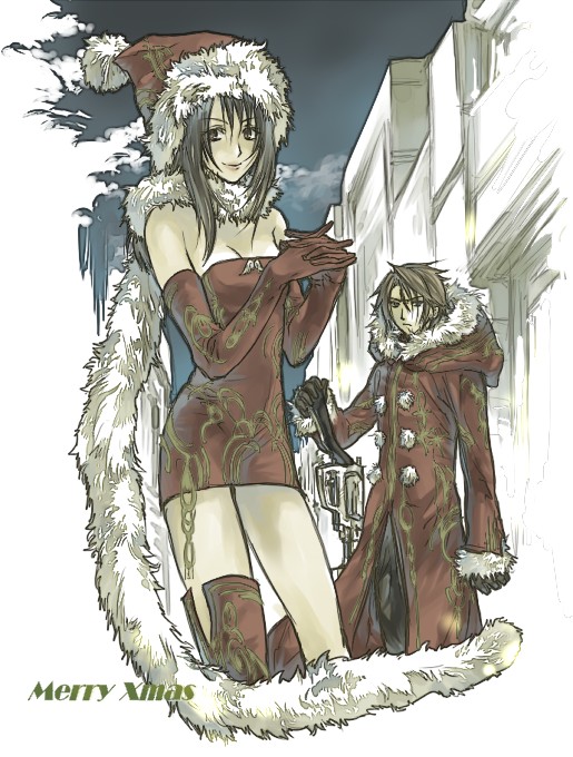 squall leonhart and rinoa heartilly (final fantasy and 1 more) drawn by hinokami