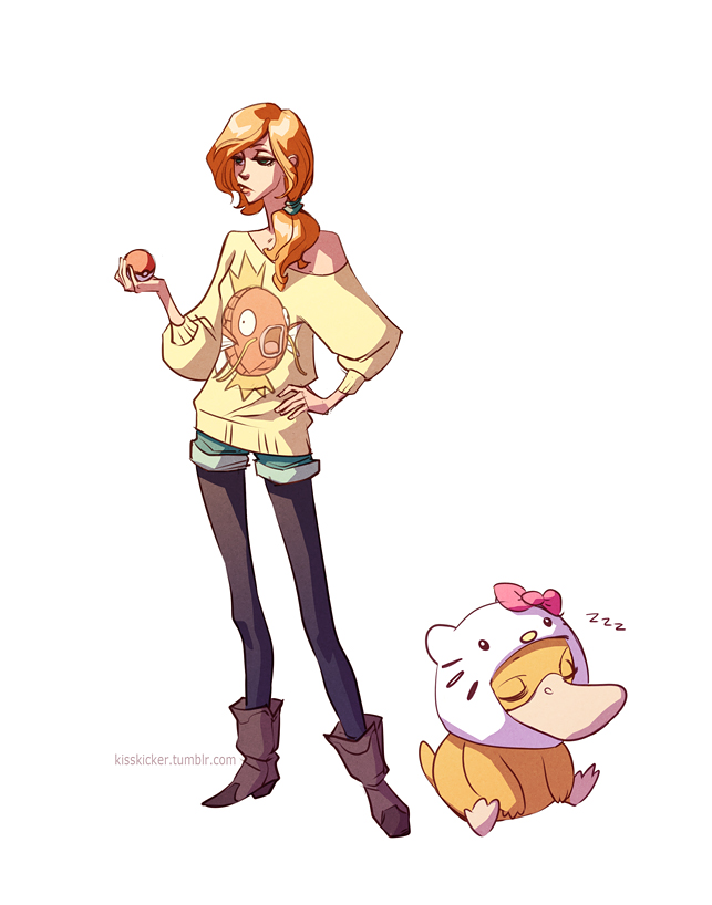 misty, hello kitty, psyduck, and magikarp (pokemon and 2 more) drawn by hellcorpceo
