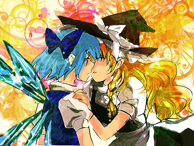 kirisame marisa and cirno (touhou) drawn by paraiso_paraiso