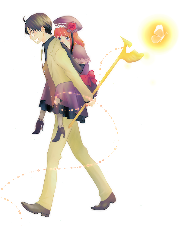 eva beatrice and ushiromiya george (umineko no naku koro ni) drawn by chuna