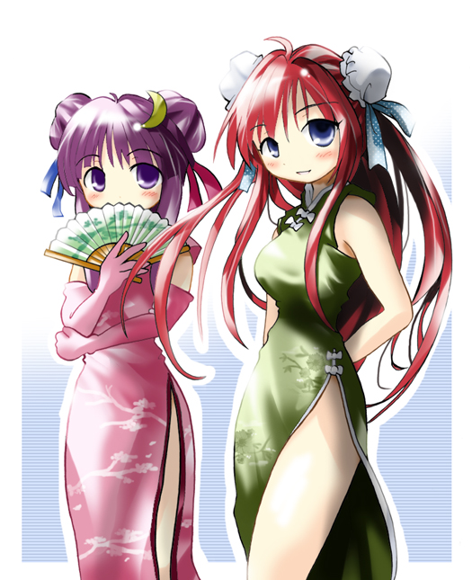 patchouli knowledge and hong meiling (touhou) drawn by morogami_ryou