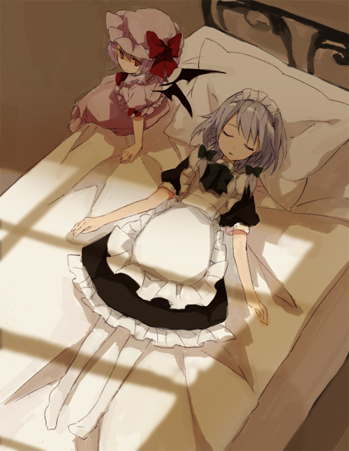 remilia scarlet and izayoi sakuya (touhou) drawn by fujiyama