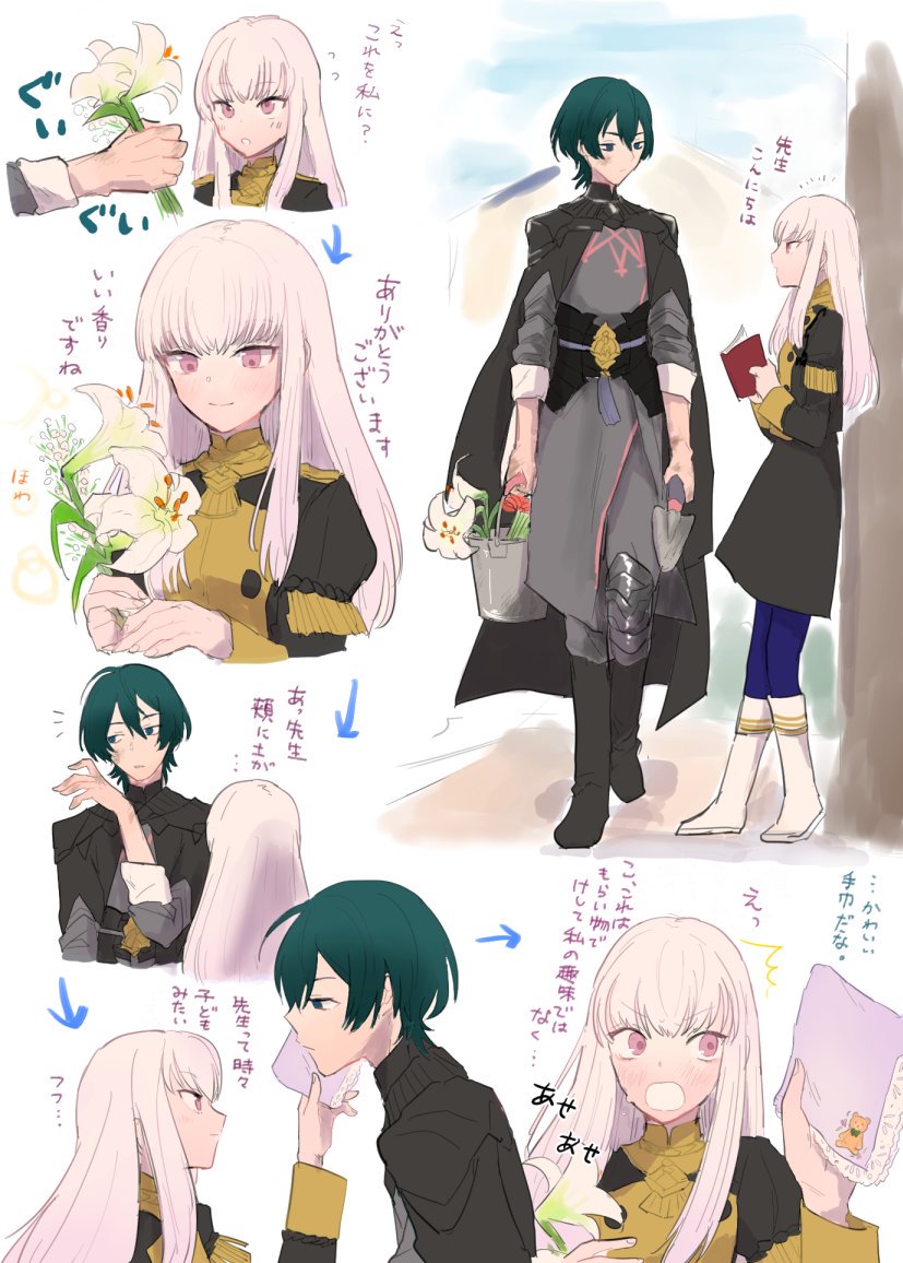 male byleth and lysithea von ordelia (fire emblem and 1 more) drawn by jwmt9c
