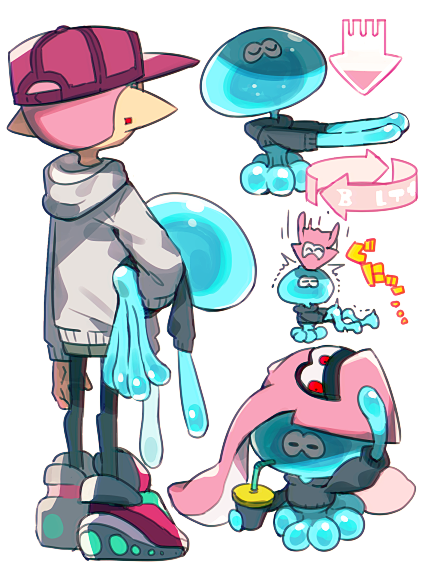 inkling player character and inkling boy (splatoon and 1 more) drawn by ..._(331608)