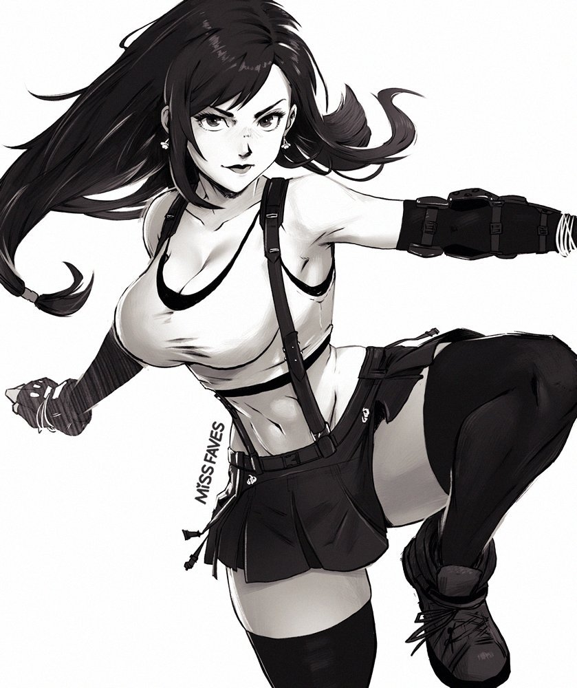 tifa lockhart (final fantasy and 2 more) drawn by miss_faves