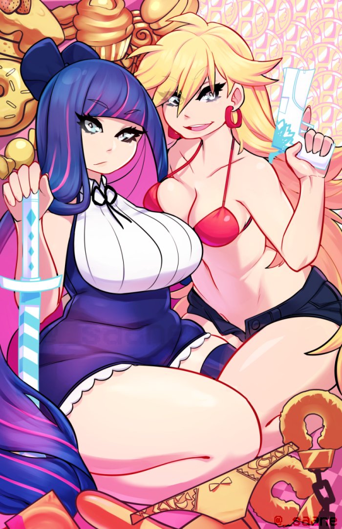 stocking and panty (panty & stocking with garterbelt) drawn by saane
