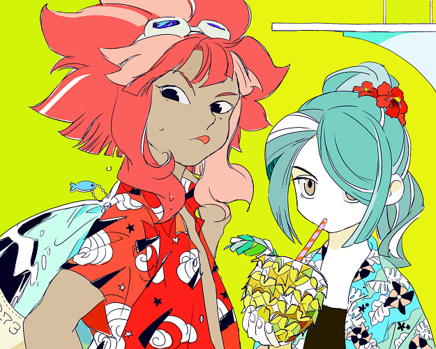 kazemaru ichirouta and tsunami jousuke (inazuma eleven) drawn by kosei_(wea)