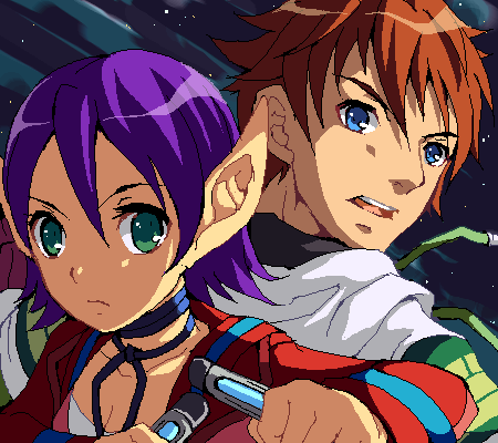 karen erra and ethan waber (phantasy star and 1 more) drawn by enoo