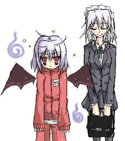 remilia scarlet and izayoi sakuya (touhou) drawn by mikoto_nori