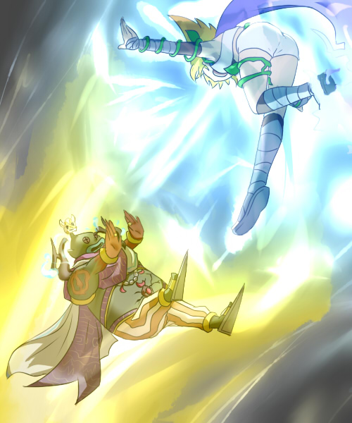 phosphora and thanatos (kid icarus and 1 more) drawn by fluora