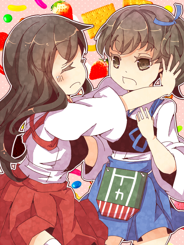 kaga and akagi (kantai collection) drawn by sima-co