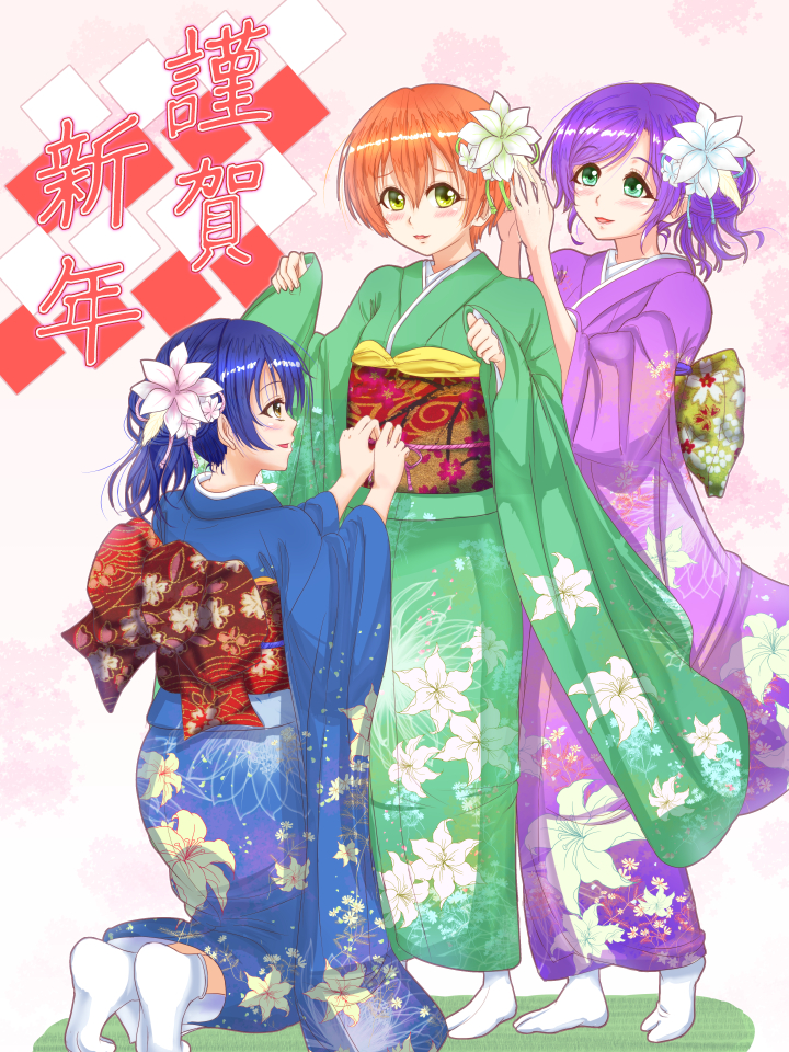 tojo nozomi, sonoda umi, and hoshizora rin (love live! and 1 more) drawn by hozumiya_(hozumi8)