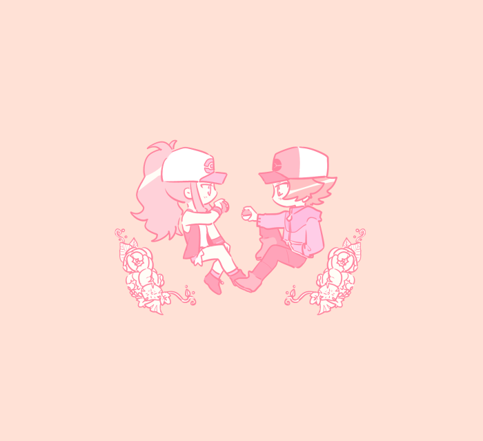 hilda and hilbert (pokemon and 1 more) drawn by puki_hn