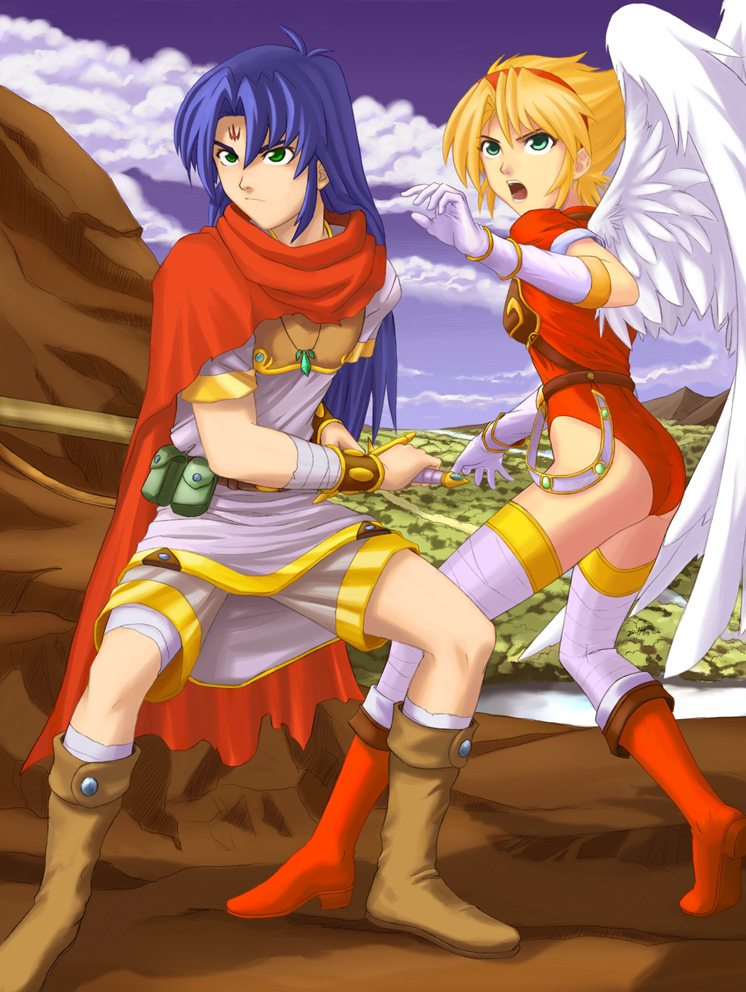 nina and ryu (breath of fire and 1 more) drawn by kean_(locke20)