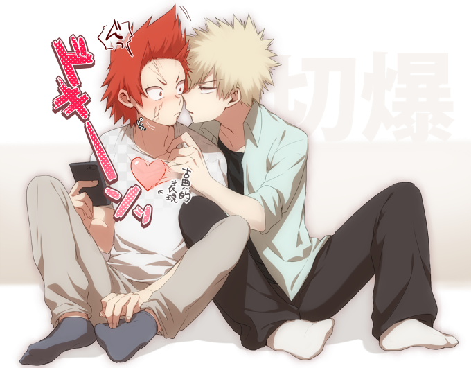 bakugou katsuki and kirishima eijiro (boku no hero academia) drawn by maneki-neko_(fujifuji)