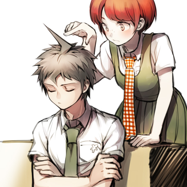 hinata hajime and koizumi mahiru (danganronpa and 1 more) drawn by zakki