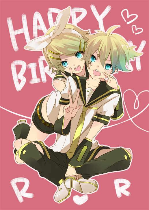 kagamine rin and kagamine len (vocaloid) drawn by r-01
