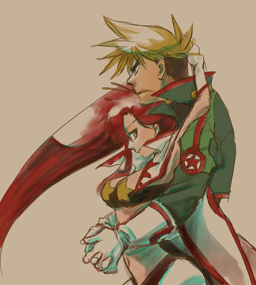 yoko littner and kittan bachika (tengen toppa gurren lagann) drawn by hoshino_hitsuki