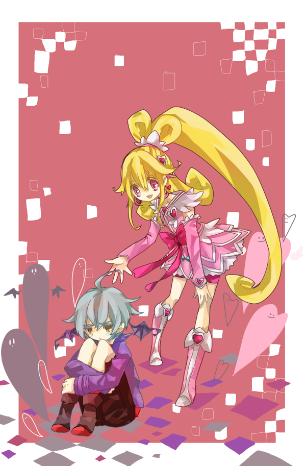 aida mana, cure heart, and ira (precure and 1 more) drawn by w00p