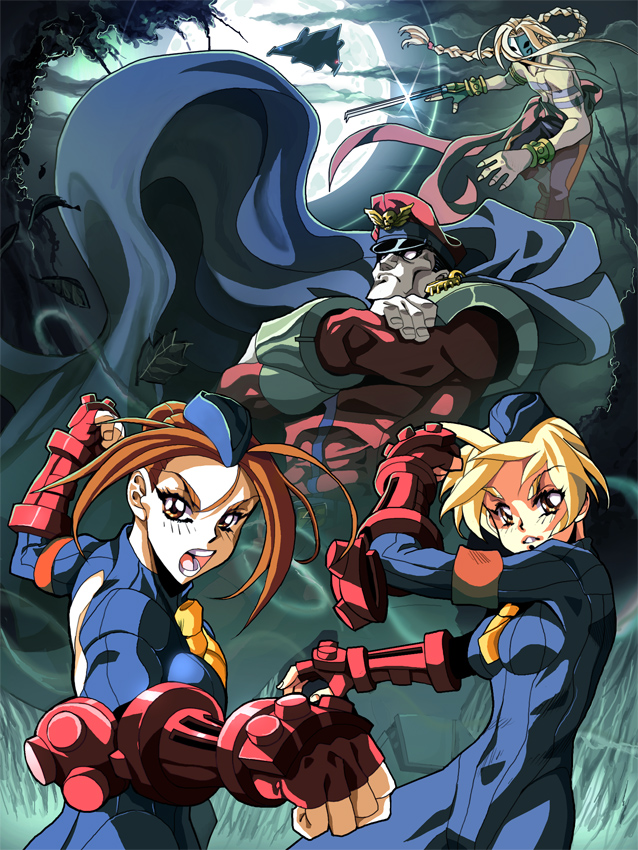 m. bison, vega, juni, and juli (street fighter and 1 more) drawn by otaking
