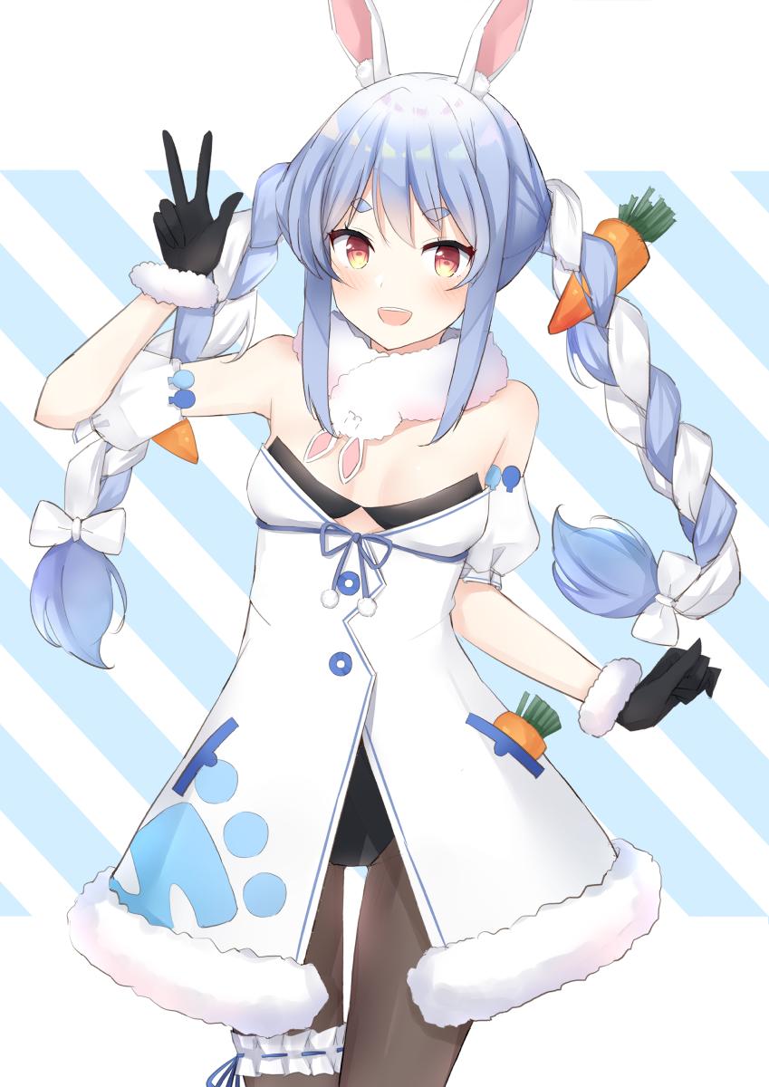 usada pekora and don-chan (hololive) drawn by ecleil