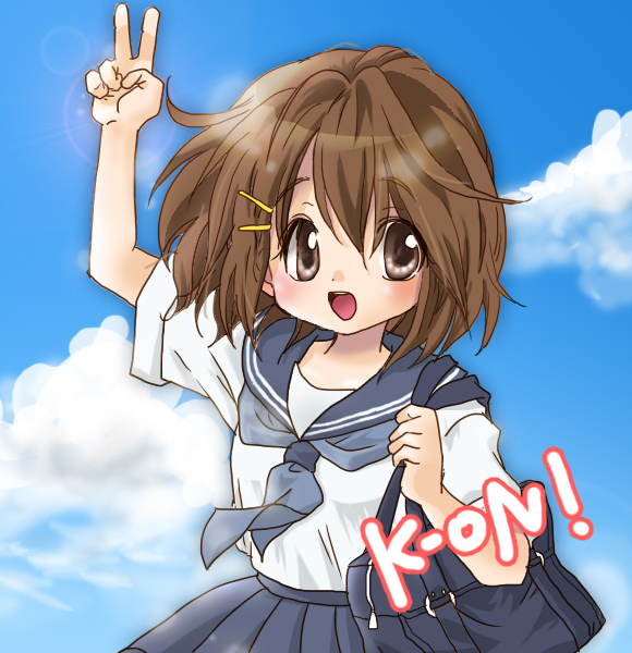 hirasawa yui (k-on! and 2 more) drawn by yaron