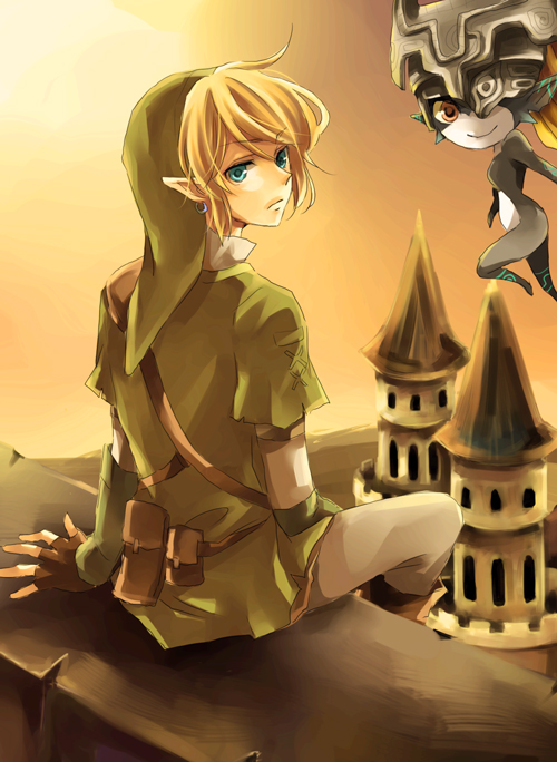 link and midna (the legend of zelda and 1 more) drawn by yuzuki_karu