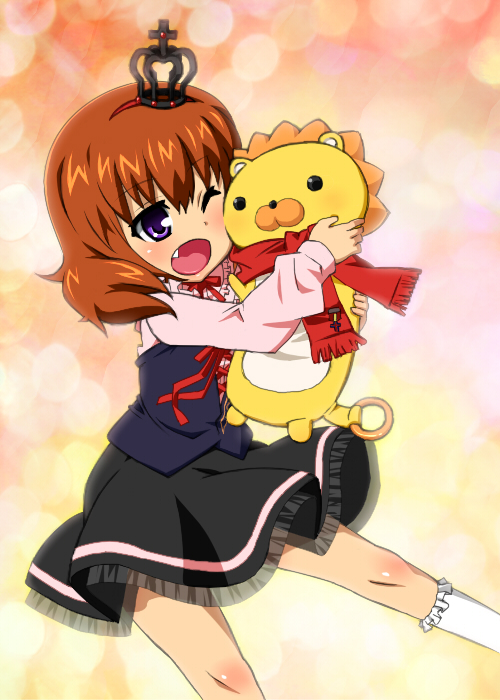ushiromiya maria and sakutarou (umineko no naku koro ni) drawn by yaya_(20090410)