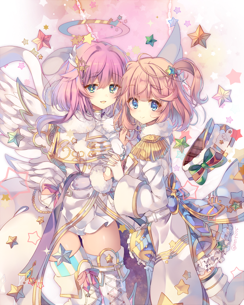 luca and claire stevenson (shironeko project) drawn by rento_(rukeai)