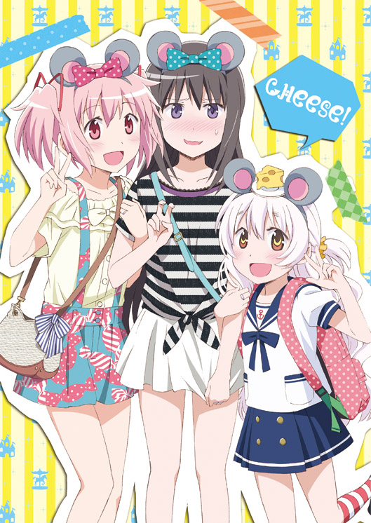 akemi homura, kaname madoka, and momoe nagisa (mahou shoujo madoka magica and 1 more) drawn by ayukko_(forest_village)