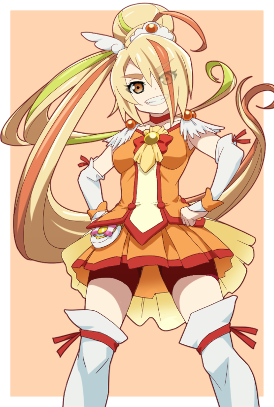 cure sunny, nikaidou saki, and tano asami (precure and 2 more) drawn by uganda_(ugandam_00)
