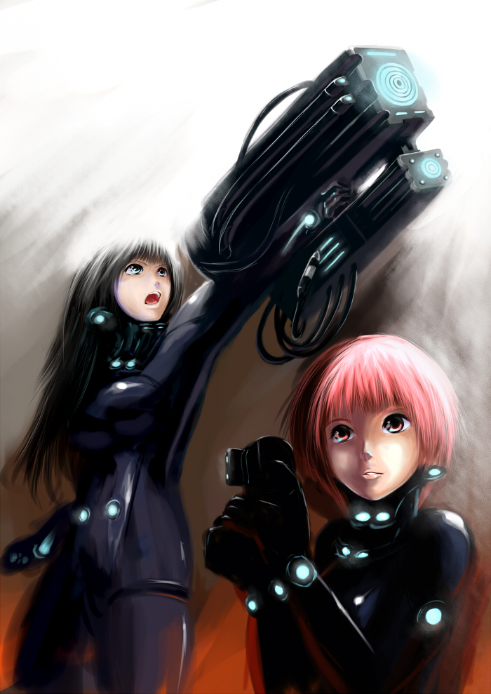 shimohira reika and kishimoto kei (gantz) drawn by pondel