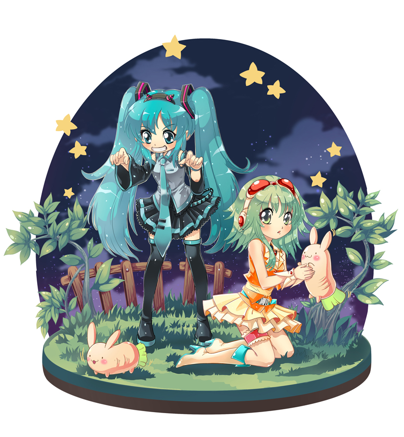 hatsune miku and gumi (vocaloid) drawn by andy_h