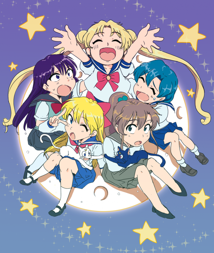 tsukino usagi, mizuno ami, aino minako, hino rei, kino makoto, and 2 more (bishoujo senshi sailor moon) drawn by tsubobot