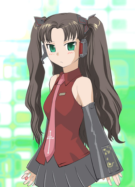 hatsune miku and tohsaka rin (fate and 2 more) drawn by ueyama_michirou