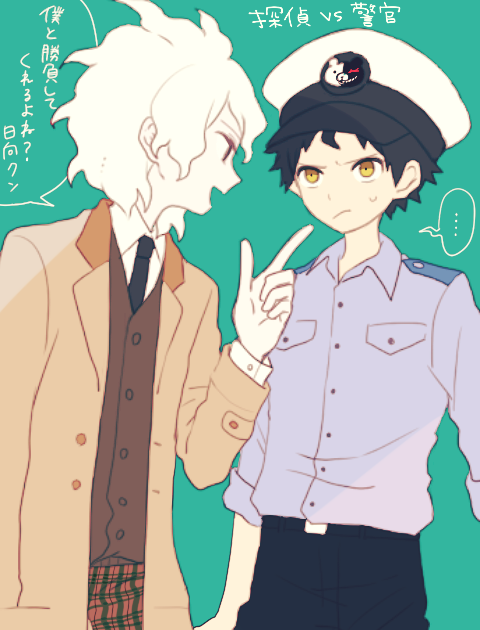 komaeda nagito, hinata hajime, and monokuma (danganronpa and 1 more) drawn by maco22