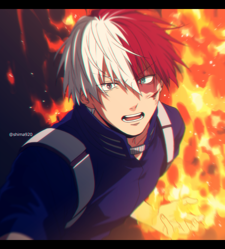 todoroki shoto (boku no hero academia) drawn by mashima_shima