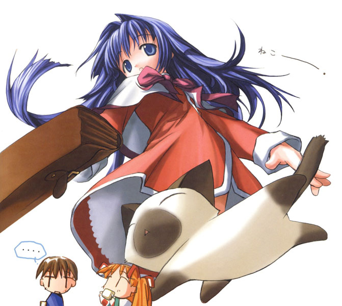 minase nayuki, sawatari makoto, aizawa yuuichi, and piro (kanon and 1 more) drawn by fue_(tsuzuku)