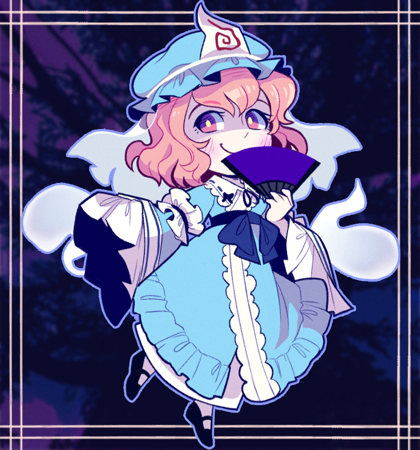 saigyouji yuyuko (touhou) drawn by luckyblackcatxiii