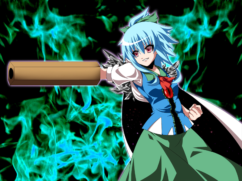 cirno and reiuji utsuho (touhou) drawn by fal_(falketto)
