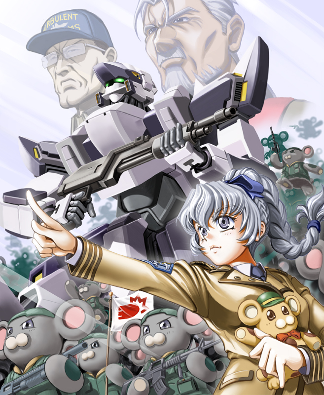 teletha testarossa, bonta-kun, arx-7 arbalest, richard mardukas, and andrei sergeivich kalinin (full metal panic!) drawn by dorasu