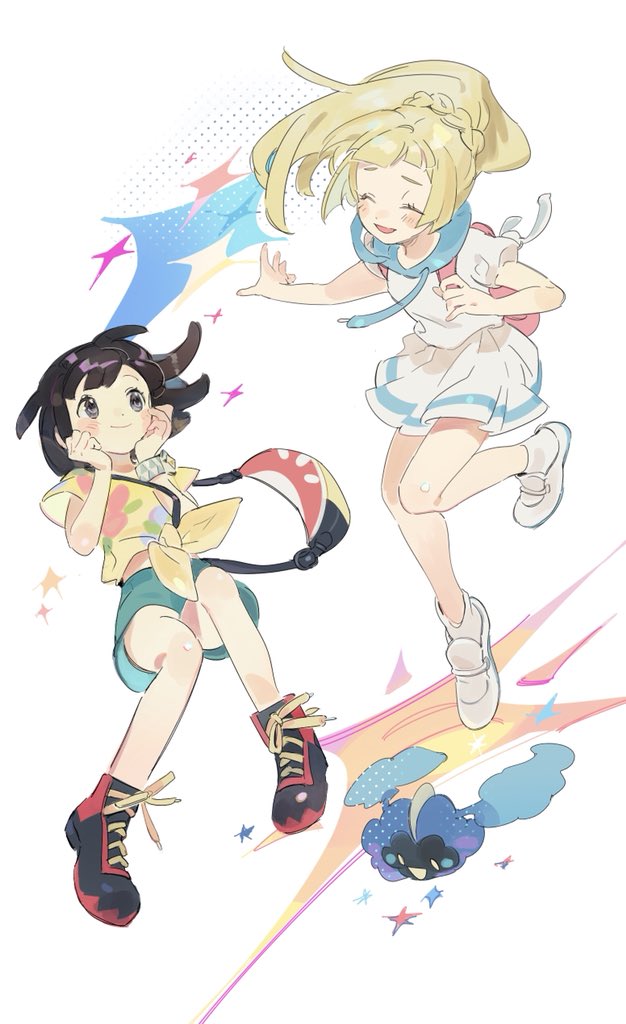 lillie, selene, and cosmog (pokemon and 1 more) drawn by iovebly
